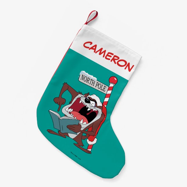 PETITE CHAUSSETTE DE NOËL TAZ™ "JE CAROL MAINTENANT !" (Devant (Accrochage))