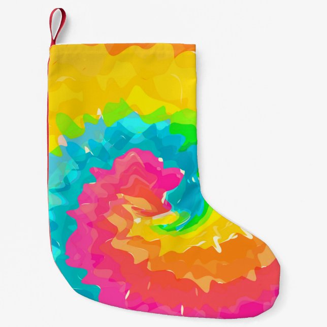 Petite Chaussette De Noël teinture à cravate de boho rétro (Devant)