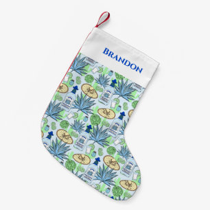 Petite Chaussette De Noël Tequila Drinker Fun Blue Agave Cactus Motif