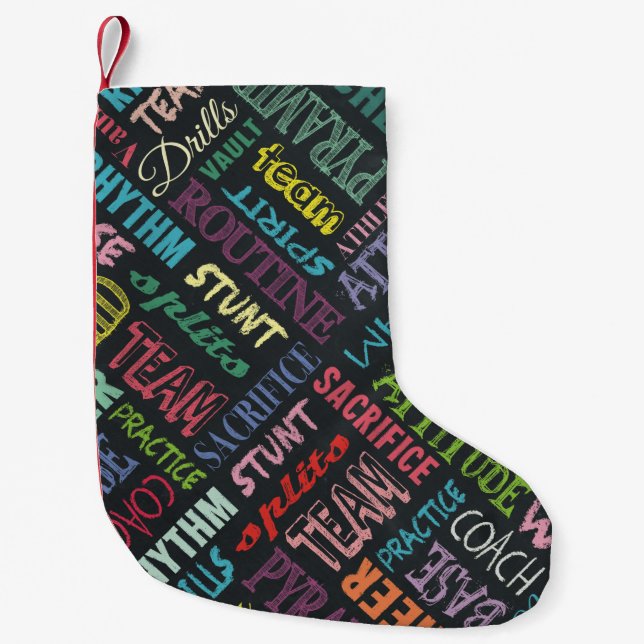 Petite Chaussette De Noël Termes de Cheer sur le Tableau Noir (Devant)