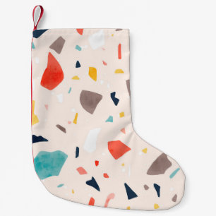 Petite Chaussette De Noël Terrazzo coloré moderne sans couture motifs avec c