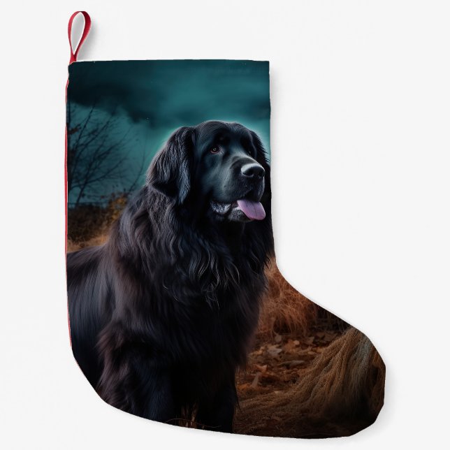 Petite Chaussette De Noël Terre-Neuve Halloween Épouvantable (Devant)