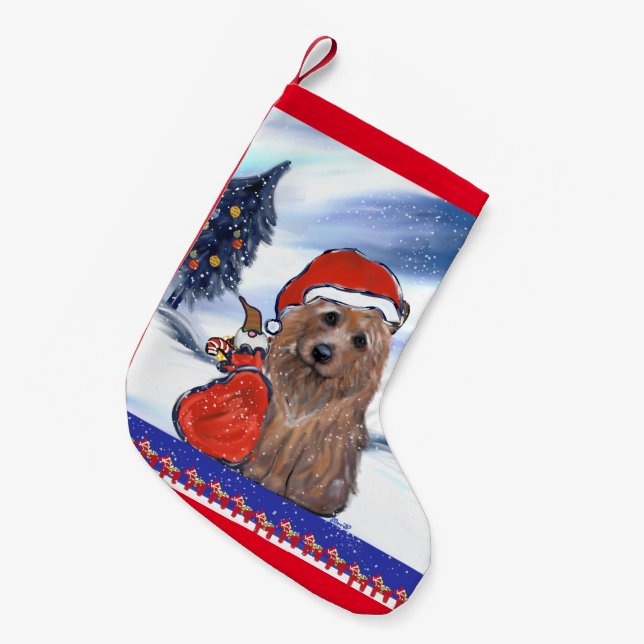 PETITE CHAUSSETTE DE NOËL TERRIER AUSTRALIEN (Devant (Accrochage))