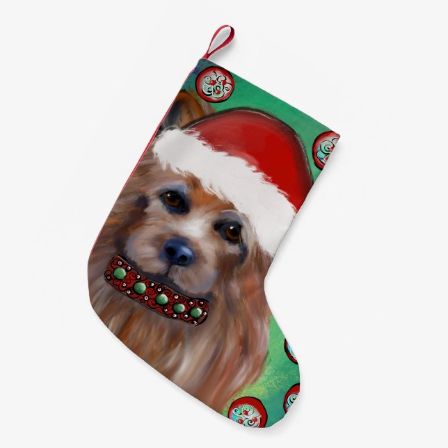 PETITE CHAUSSETTE DE NOËL TERRIER AUSTRALIEN (Devant (Accrochage))