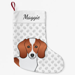 Petite Chaussette De Noël Tête de chien de dessin animé teckel à poil lisse