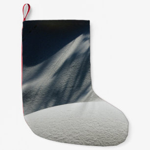 Petite Chaussette De Noël textile floral bleu et blanc