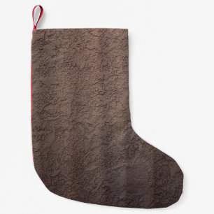Petite Chaussette De Noël textile floral Brown et blanc