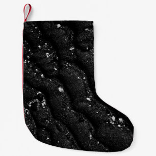 Petite Chaussette De Noël textile floral noir et blanc
