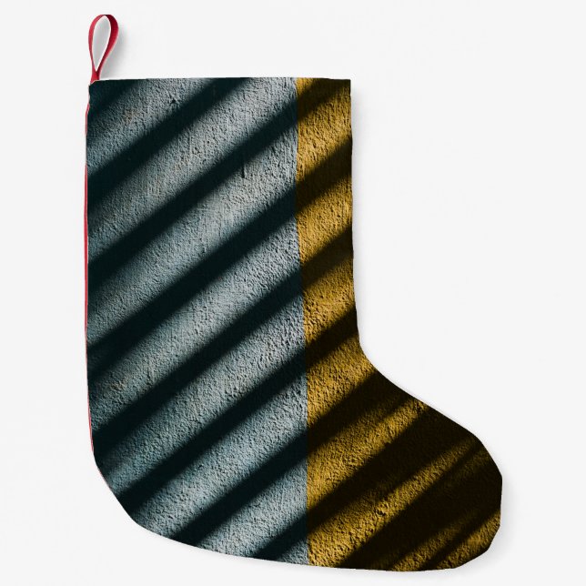 PETITE CHAUSSETTE DE NOËL TEXTILE NOIR ET BROWN STRIPÉ (Devant)