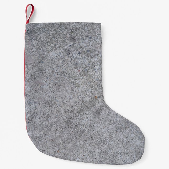 Petite Chaussette De Noël Texture béton gris pierre fine (Devant)