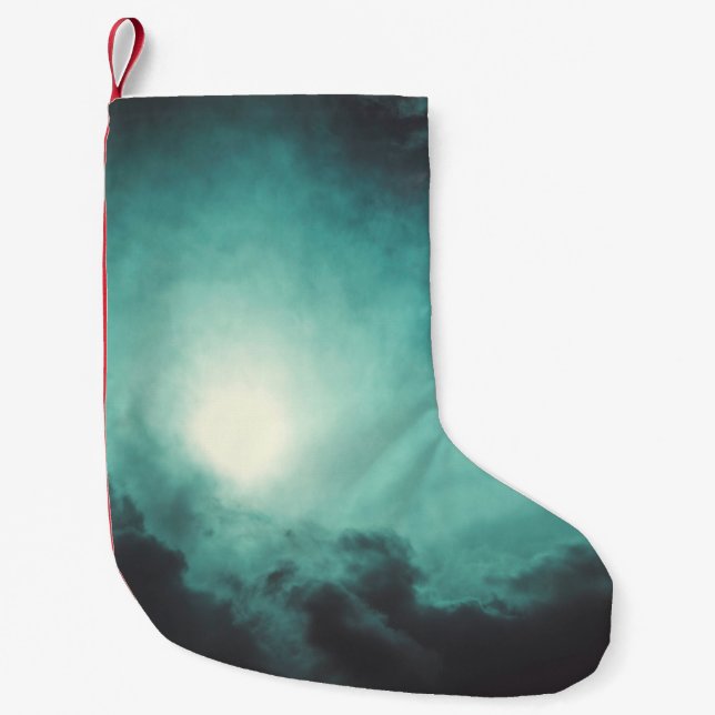 Petite Chaussette De Noël Texture ciel nuages tempête de vent (Devant)