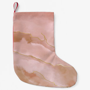 Petite Chaussette De Noël Texture de marbre rose
