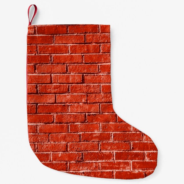 Petite Chaussette De Noël texture de mur en brique rouille haute résolution. (Devant)