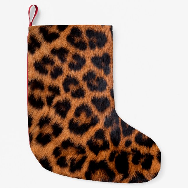 Petite Chaussette De Noël Texture de peau de léopard : Parcelle de tache léo (Devant)