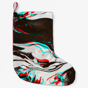 Petite Chaussette De Noël Texture déformée et brillante du surf d'encre marb