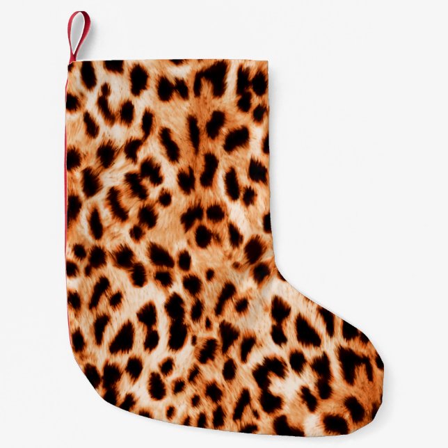Petite Chaussette De Noël texture Empreinte de léopard (Devant)