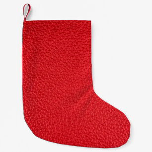 Petite Chaussette De Noël Texture en cuir rouge