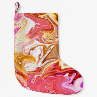 Petite Chaussette De Noël Texture en marbre incolore, motif abstrait