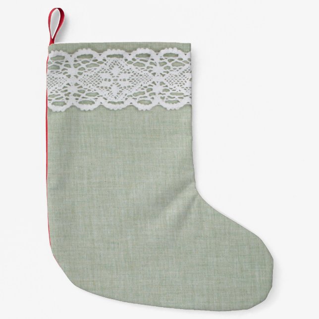 Petite Chaussette De Noël Texture et dentelle textiles  (Devant)
