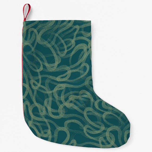 Petite Chaussette De Noël Texture étouffée complexe, abstraite turquoise (Devant)