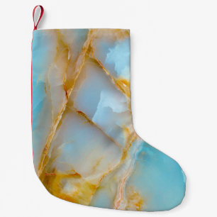 Petite Chaussette De Noël Texture marbré, intérieur onyx coloré.