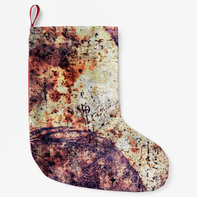 Petite Chaussette De Noël Texture métal fer industriel (Devant)