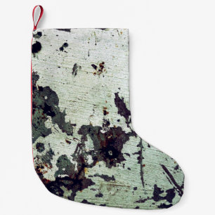 Petite Chaussette De Noël Texture métallique avec rayures et craquelures abs