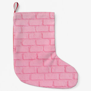 Petite Chaussette De Noël Texture murale arrière - plan en brique rose paste