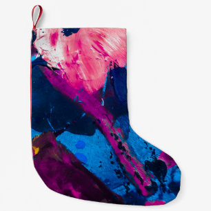 Petite Chaussette De Noël Texture peinte artistique, décoration moderne.