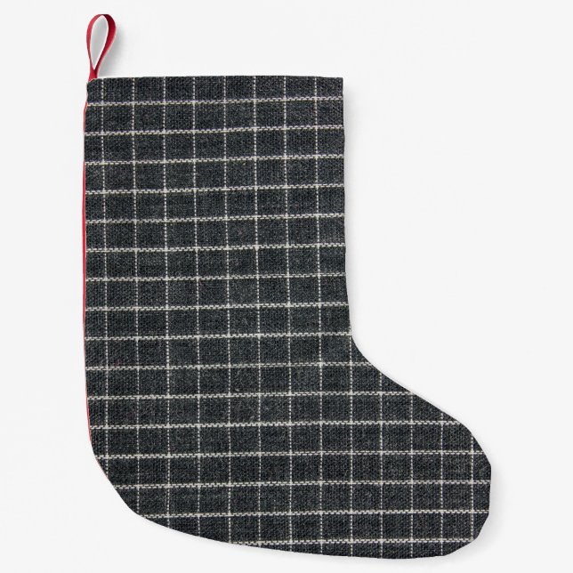 Petite Chaussette De Noël texture tartane (Devant)