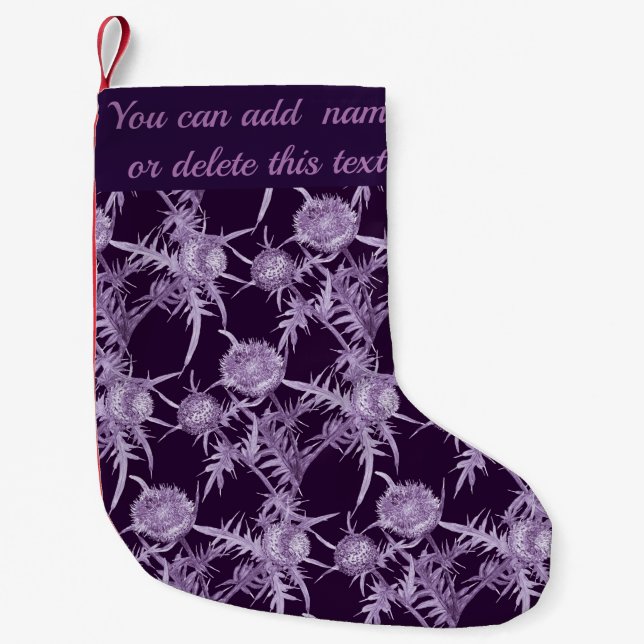 Petite Chaussette De Noël THISTTLE violet motif (Devant)