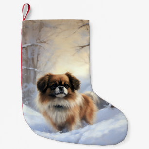 Petite Chaussette De Noël Tibetan Spaniel Qu'il neige Noël 