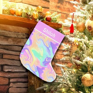 Petite Chaussette De Noël Tie Dye Swirl Marbre Retro Super