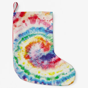 Petite Chaussette De Noël Tie Dye Swirl. Motif de Tiedye sans couture. Fabr
