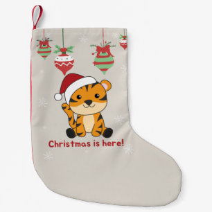 Petite Chaussette De Noël Tiger Christmas Snow Winter Animals Tiger Small
