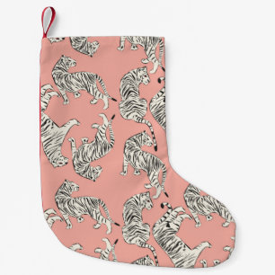 Petite Chaussette De Noël Tigre dessiné à la main sans couture motif, gros c