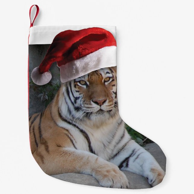 Petite Chaussette De Noël Tigre du Bengale de Noël (Devant)