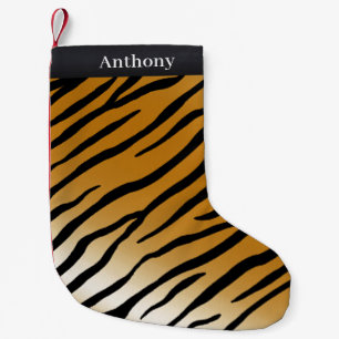 Petite Chaussette De Noël Tigre exotique rayures Poster de animal personnali