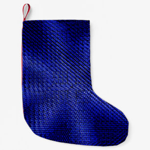 Petite Chaussette De Noël Tissu bleu et noir