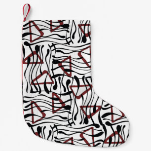 Petite Chaussette De Noël Tissu géométrique : Design Motif artistique.