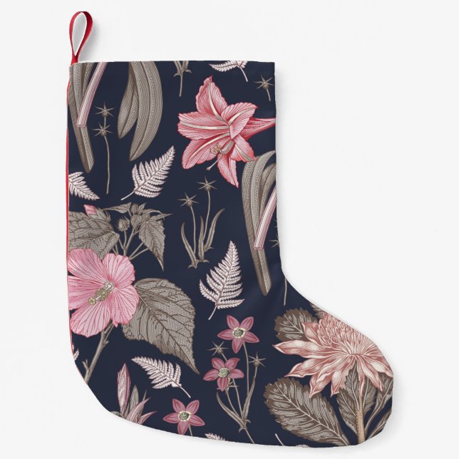 Petite Chaussette De Noël Tissu motif sans couture. Set Amaryllis Waratah Hi (Devant)