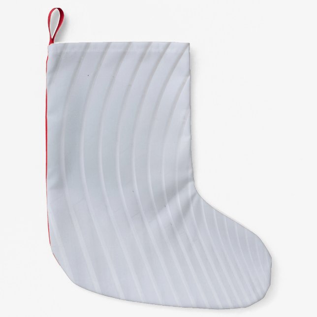 Petite Chaussette De Noël Tissu rayé blanc et gris (Devant)