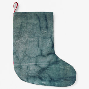Petite Chaussette De Noël Tissus bleus et blancs avec gouttelettes d'eau