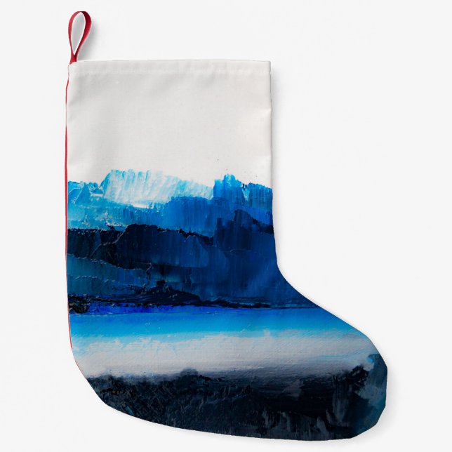 Petite Chaussette De Noël Toile Abstraite : Texture Art Moderne. (Devant)