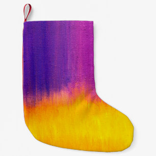 Petite Chaussette De Noël Toile colorée peinte comme arrière - plan. L'art