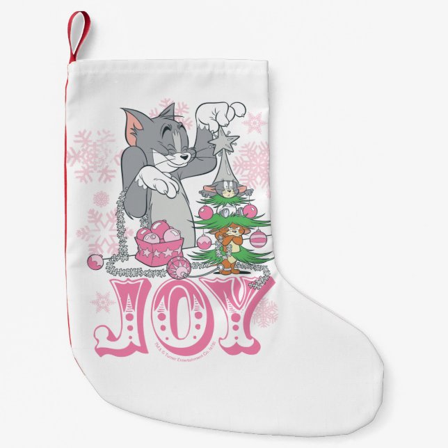 Petite Chaussette De Noël Tom, Jerry et Nibbles décorent la joie (Devant)