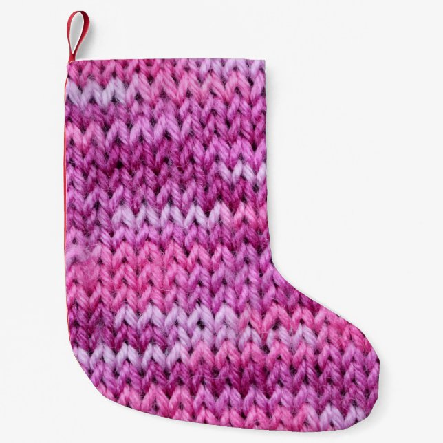Petite Chaussette De Noël Tons pourpres Tissus tricotés Texture (Devant)