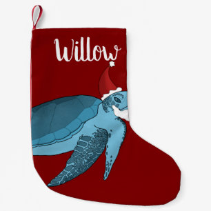 Petite Chaussette De Noël Tortue de mer de Noël