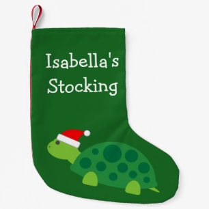 Petite Chaussette De Noël Tortue mignonne personnalisée avec chapeau de Père