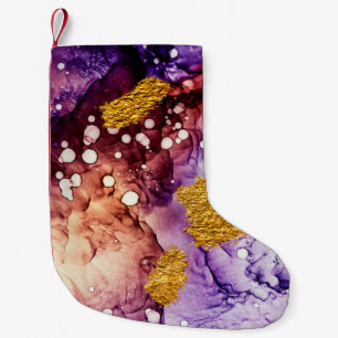 Petite Chaussette De Noël Tourbillons orientaux en or Peinture Abstraite
